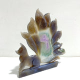 Beautiful Geode Druzy Agate Nine-tailed Fox Carving #6