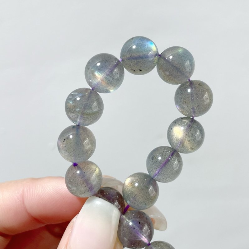 2pcs High Grade Clear Rainbow Labradorite Bracelet (HGUB29) - Wholesale Crystals