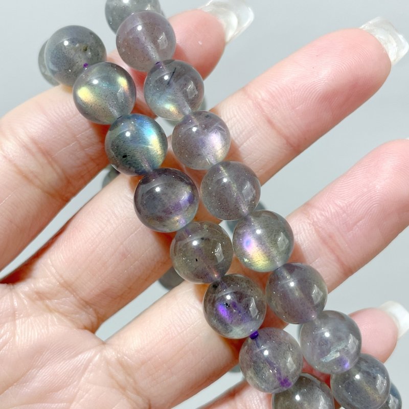 2pcs High Grade Clear Rainbow Labradorite Bracelet (HGUB29) - Wholesale Crystals