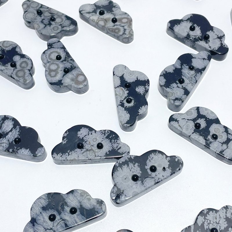 3 Expressions Mixed Snowflake Obsidian Clouds Carving Wholesale - Wholesale Crystals