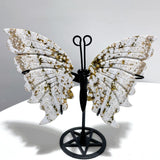 3 Pairs 8th Vein Ocean Jasper Butterfly Wing Carving With Stand 4 - Wholesale Crystals
