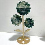 3 Pairs Beautiful Flower Carving With Stand Moss Agate Pink Opal Fluorite - Wholesale Crystals