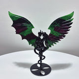 3 Pairs Demon and Angel Wing Carving With Stand Ruby Zoisite Pyrite - Wholesale Crystals