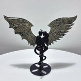3 Pairs Demon and Angel Wing Carving With Stand Ruby Zoisite Pyrite - Wholesale Crystals