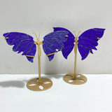 3 Pairs Lapis Lazuli Butterfly Wing Carving With Stand -Wholesale Crystals