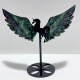 3 Pairs Ruby Zoisite Pegasus Wing Carving With Stand - Wholesale Crystals