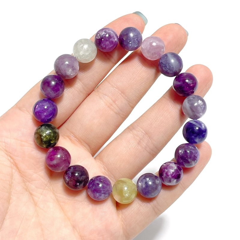 3 Pieces 10mm Colorful Spark Mica Mixed Color Bracelet - Wholesale Crystals