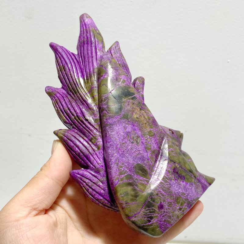 3 Pieces Atlantisite Nine - tailed Foxes Carving - Wholesale Crystals