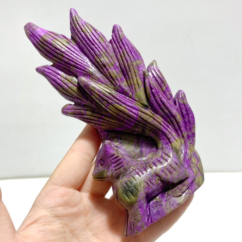 3 Pieces Atlantisite Nine - tailed Foxes Carving - Wholesale Crystals