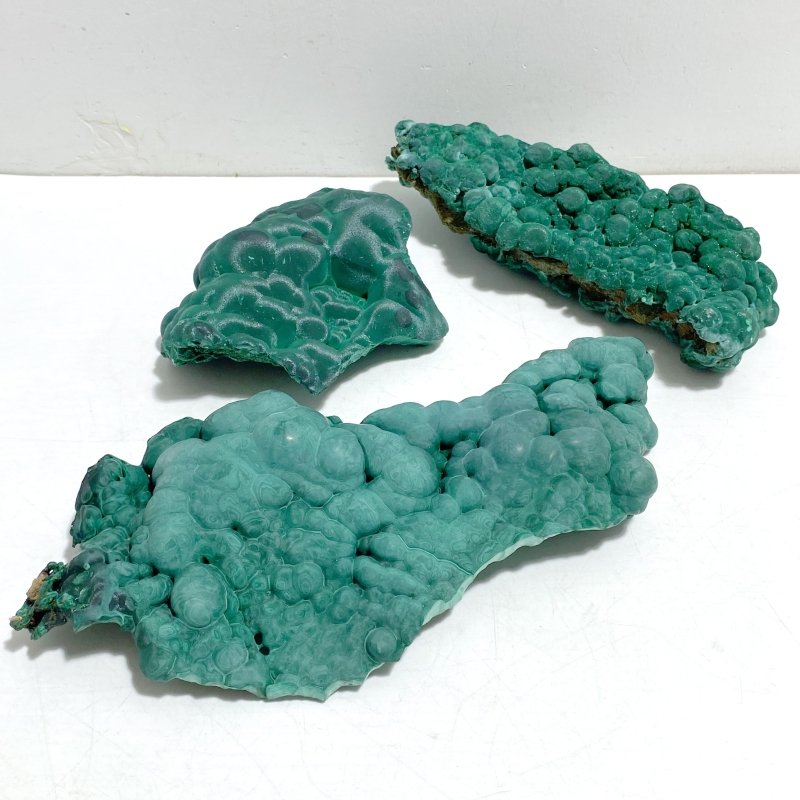 3 Pieces Beautiful High Quality Raw Malachite Specimen - Wholesale Crystals