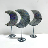 3 Pieces Beautiful Labradorite Moon Carving With Stand - Wholesale Crystals