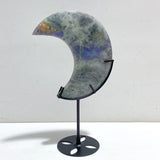 3 Pieces Beautiful Labradorite Moon Carving With Stand -Wholesale Crystals