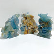 3 Pieces Blue Onyx Flying Dragon Castle Carving(Defect) -Wholesale Crystals