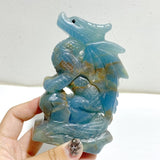 3 Pieces Blue Onyx Flying Dragon Castle Carving(Defect) -Wholesale Crystals