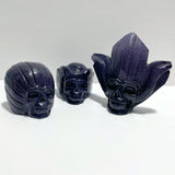 3 Pieces Blue Sandstone Indian Skull Carving - Wholesale Crystals