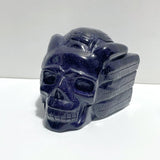 3 Pieces Blue Sandstone Indian Skull Carving - Wholesale Crystals