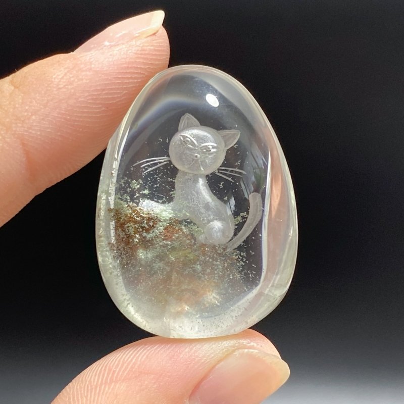 3 Pieces Cat Garden Quartz Inner Scene Carving -Wholesale Crystals