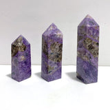 3 Pieces Charoite Four - sided Tower Point - Wholesale Crystals
