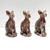 3 Pieces China Red Stone Cat Carving - Wholesale Crystals