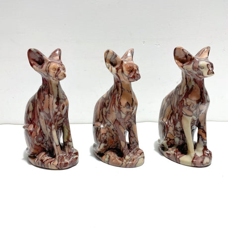 3 Pieces China Red Stone Cat Carving - Wholesale Crystals