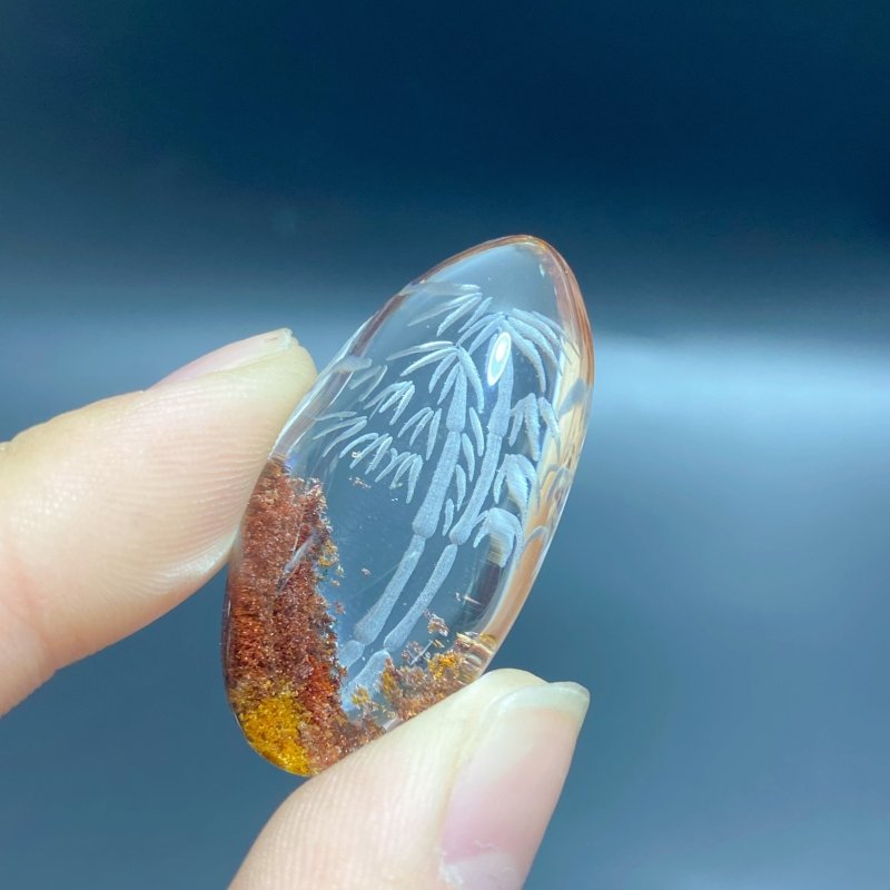 3 Pieces Flower&Tree Garden Quartz Inner Scene Carving - Wholesale Crystals