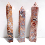3 Pieces High Quality Large Pink Agate Druzy Geode Tower - Wholesale Crystals
