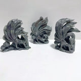 3 Pieces Labradorite Nine - tailed Fox Carving - Wholesale Crystals