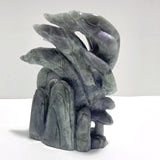 3 Pieces Labradorite Nine - tailed Fox Carving - Wholesale Crystals