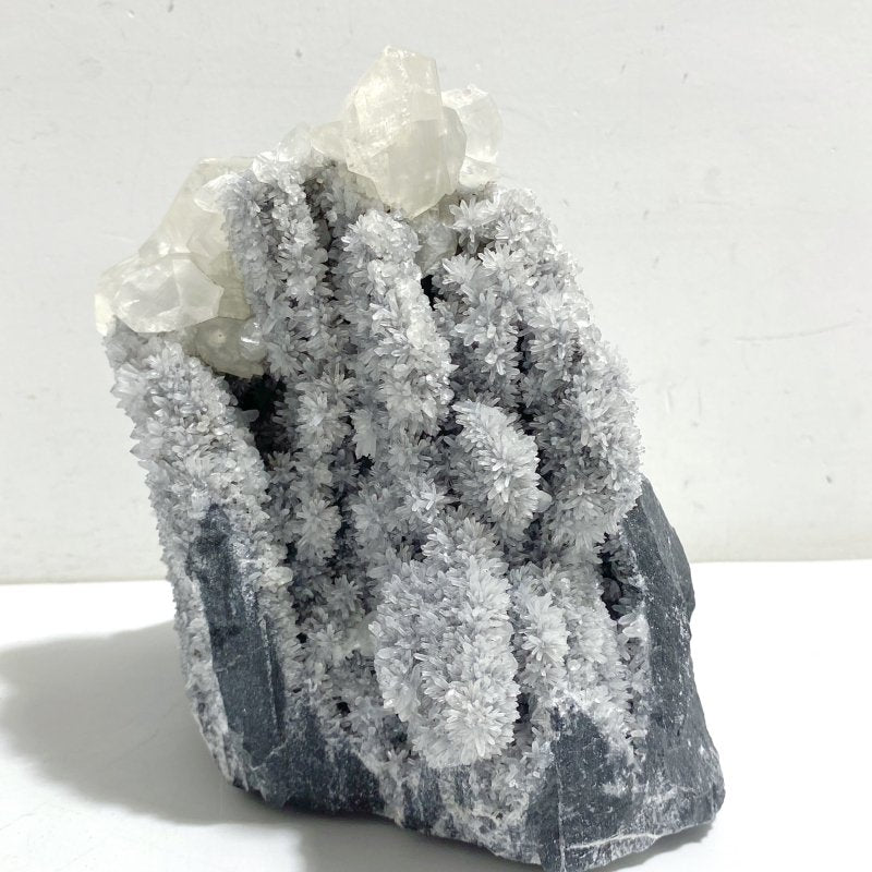 3 Pieces Large Black Clear Quartz Cluster Mixed Calcite Specimen -Wholesale Crystals