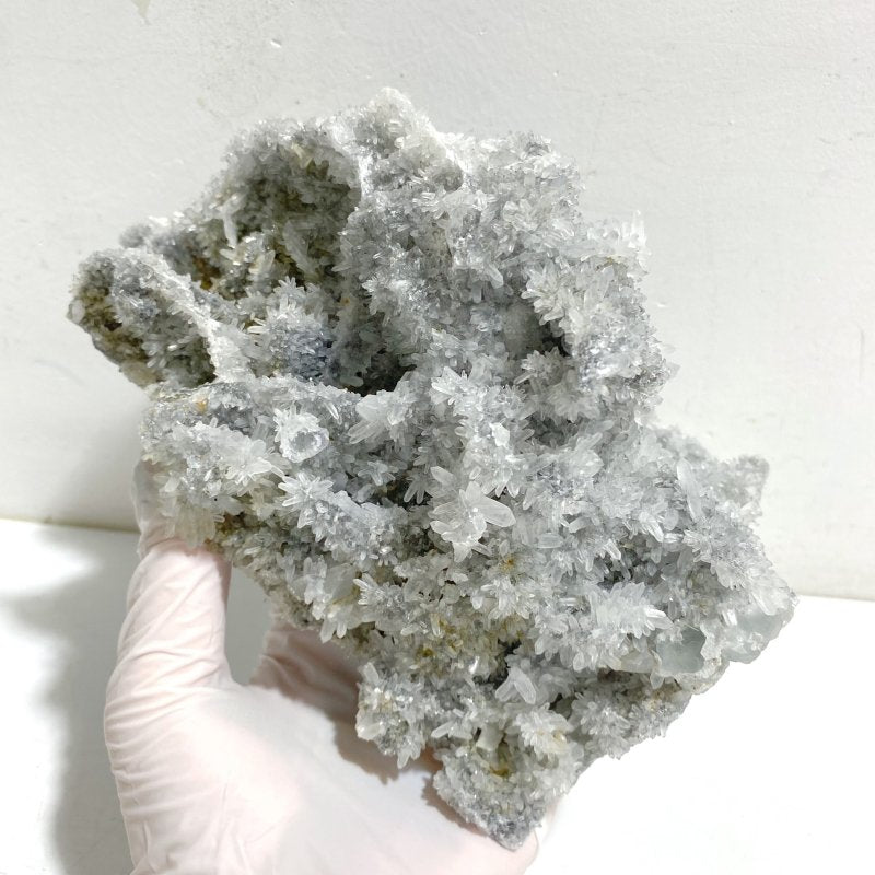 3 Pieces Large Black Clear Quartz Cluster Mixed Calcite Specimen -Wholesale Crystals