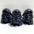 3 Pieces Large Black Obsidian Darth Vader Carving (Defects) -Wholesale Crystals