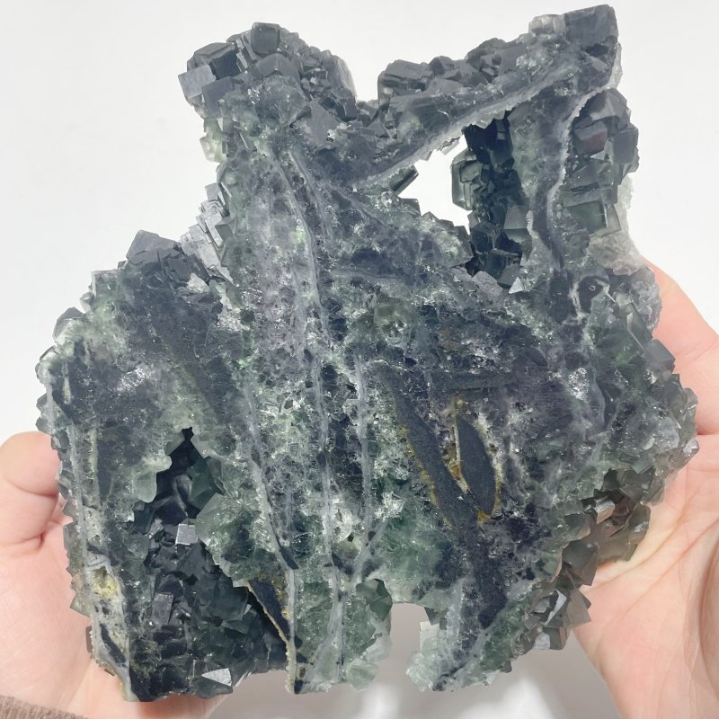 3 Pieces Large Cutting Fluorite Mineral Geode Cubes Specimen Tower - Wholesale Crystals