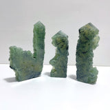 3 Pieces Large Natural Prehnite Tower Raw Side - Wholesale Crystals