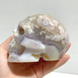 3 Pieces Large Sakura Flower Agate Skull Carving - Wholesale Crystals