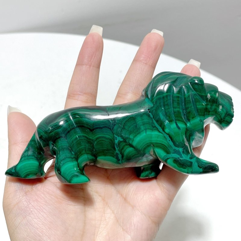 3 Pieces Malachite Lion Carving - Wholesale Crystals