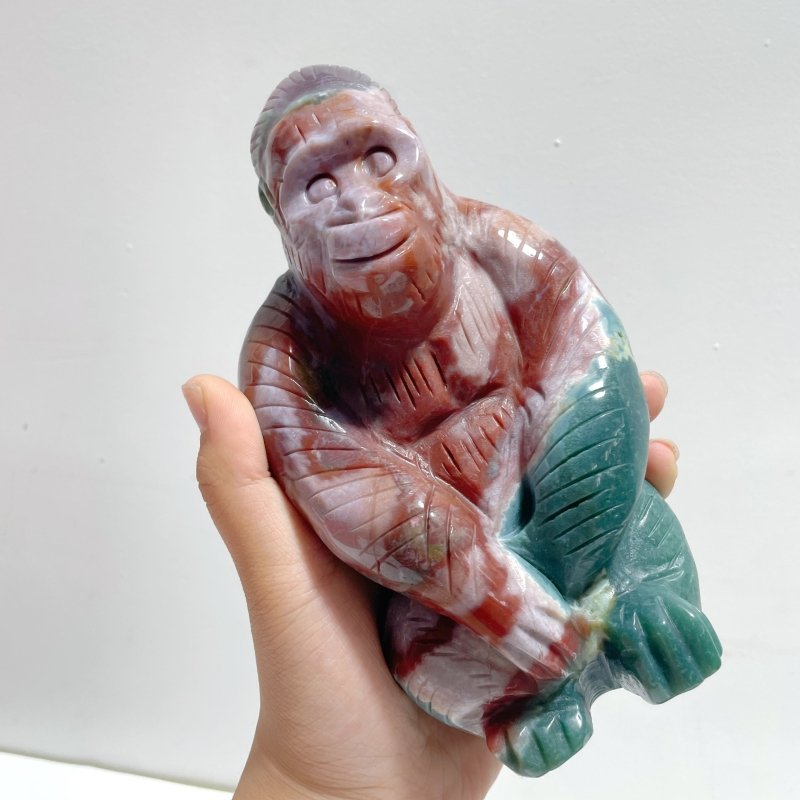 3 Pieces Ocean Jasper Chimpanzees Carving(Defect) Clearance - Wholesale Crystals