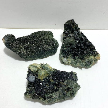 3 Pieces Raw Epidote Stone Specimen - Wholesale Crystals