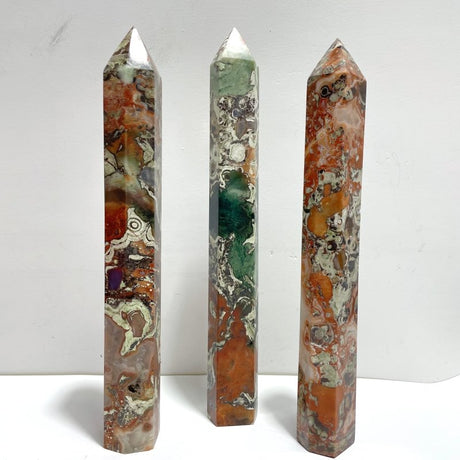 3 Pieces Tall China Agate Tower Point - Wholesale Crystals