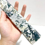 3 Pieces Tall Geode Druzy White Moss Agate Tower Points - Wholesale Crystals