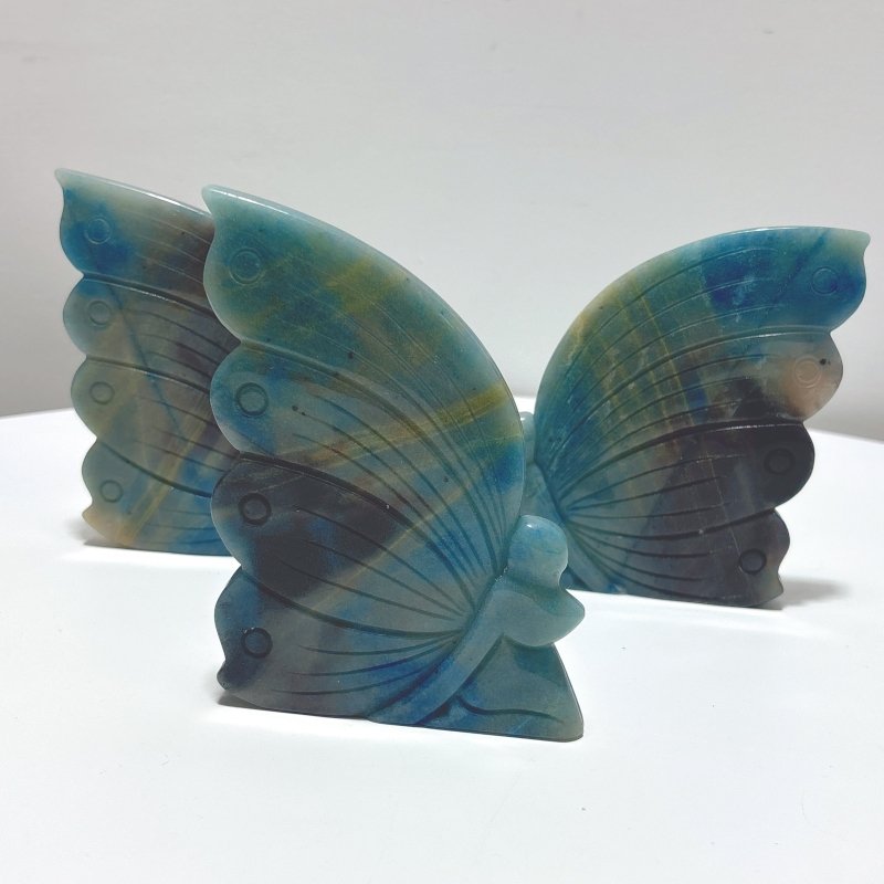 3 Pieces Trolleite Stone Butterfly Fairy Carving - Wholesale Crystals