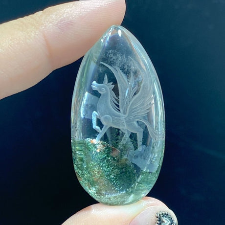 3 Pieces Unicorn Garden Quartz Inner Scene Carving -Wholesale Crystals