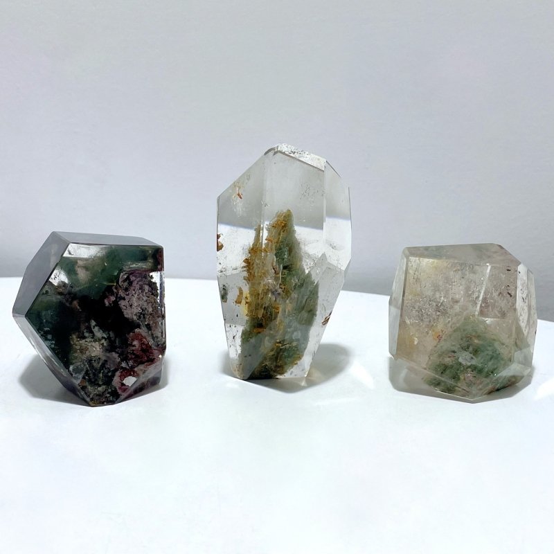 3 Pieces Unique Garden Quartz Free Form - Wholesale Crystals