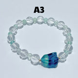 3 Types Fluorite Rabbit With Clear Quartz Bracelet Wholesale Original Design - Wholesale Crystals