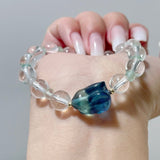 3 Types Fluorite Rabbit With Clear Quartz Bracelet Wholesale Original Design - Wholesale Crystals