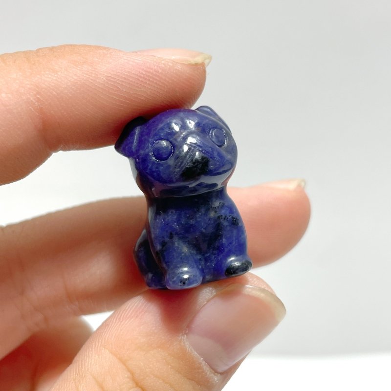 3 Types Mini Dog Carving Wholesale Tiger Eye Sodalite Dalmatian - Wholesale Crystals