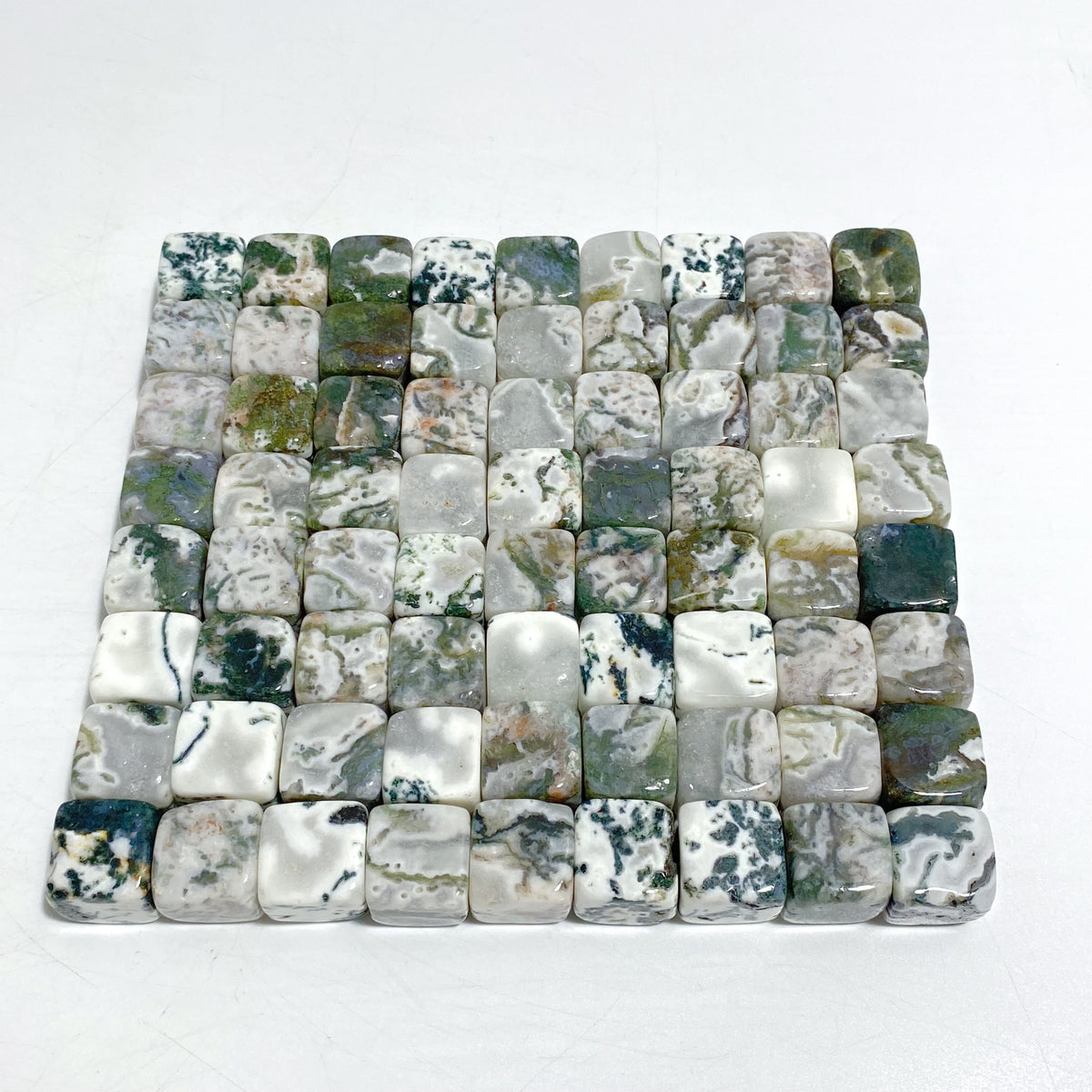 Moss Agate Cube Tumbled Wholesale