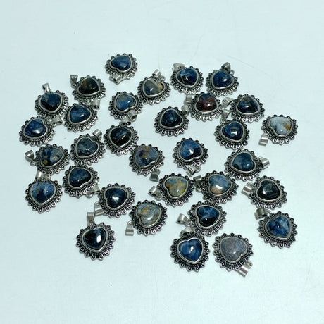 32 Pieces Pietersite Heart Pendant - Wholesale Crystals