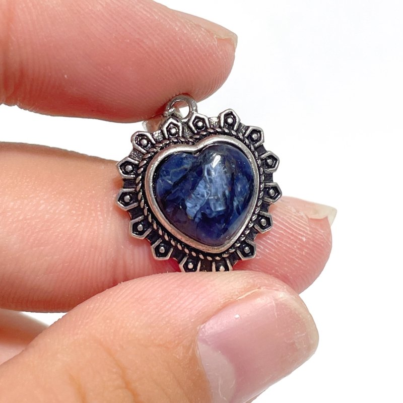 32 Pieces Pietersite Heart Pendant - Wholesale Crystals