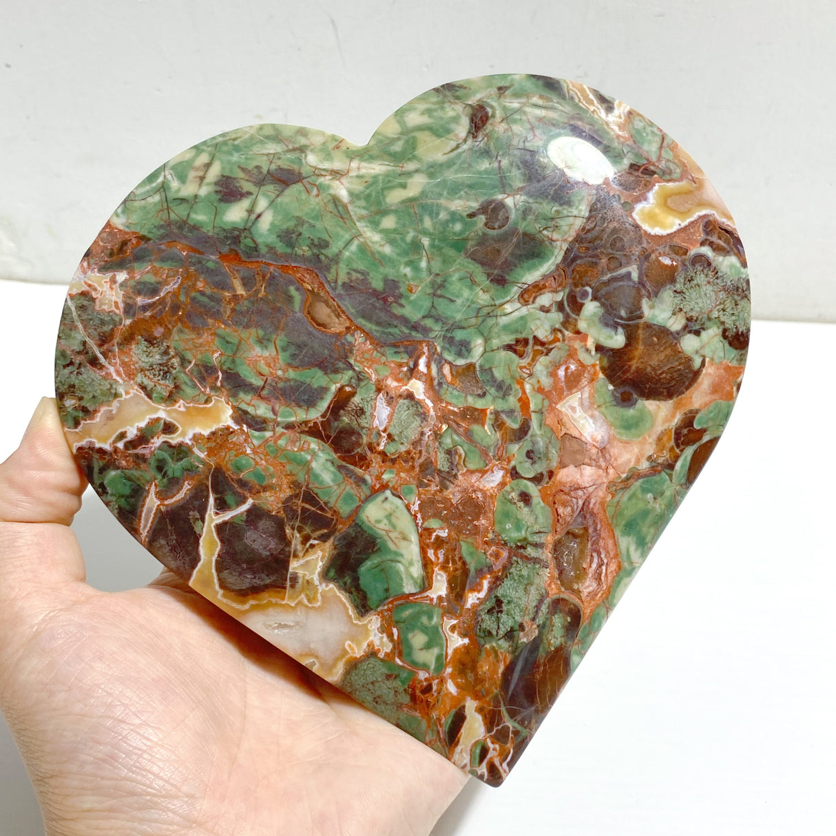 4 Pieces Large Money Agate Heart With Stand