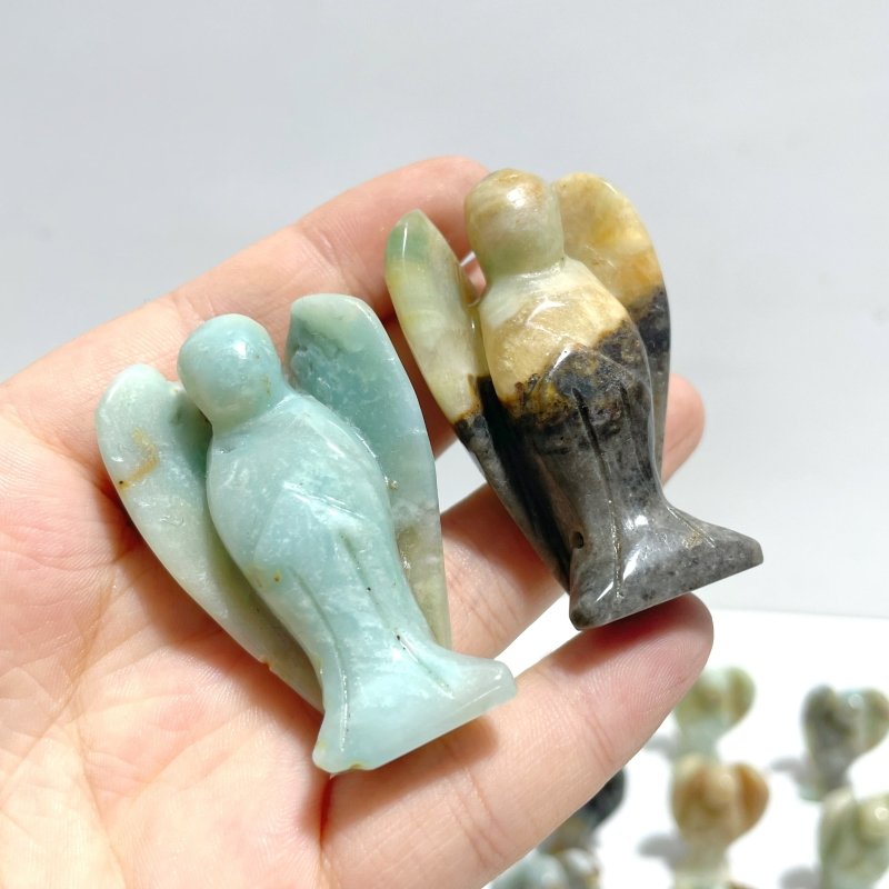 33 Pieces Caribbean Clacite Angel Carving Closeout (defect) - Wholesale Crystals